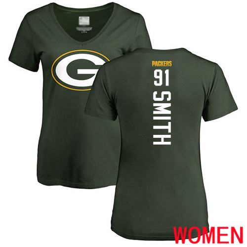 Green Bay Packers Green Women #91 Smith Preston Backer Nike NFL T Shirt->nfl t-shirts->Sports Accessory